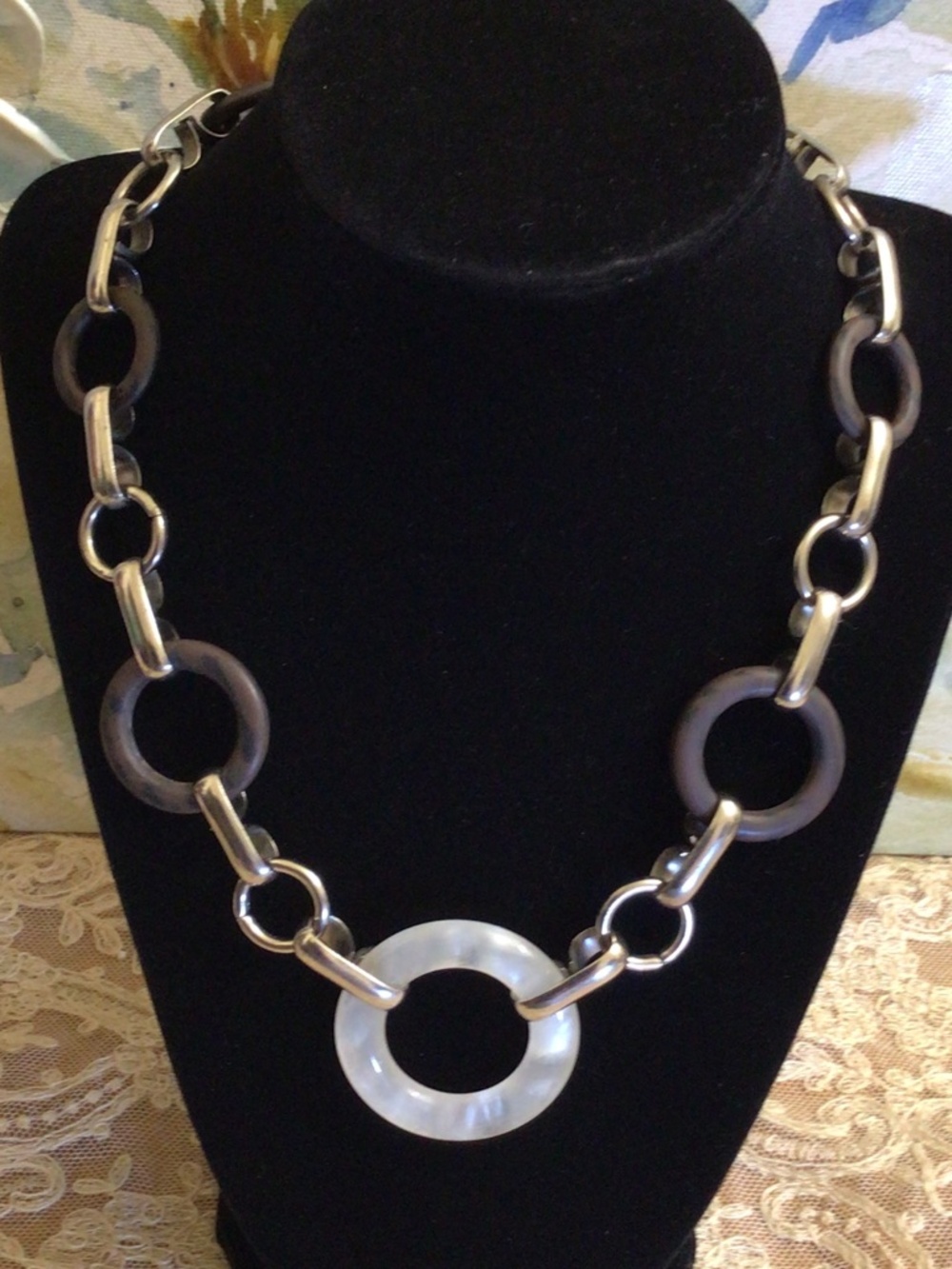 Vintage YSL Yves Saint Laurent Link Necklace Chocker Stylish Bold Modernist